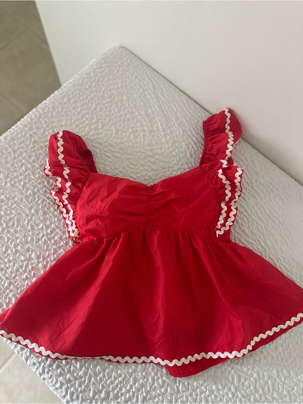 Boutique Bliss Red Babydoll Top